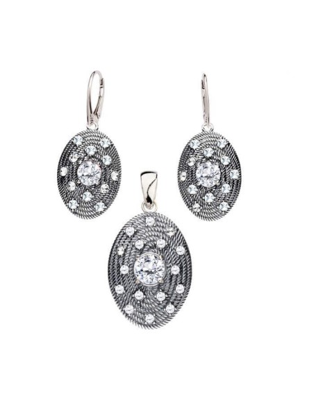 Silver oxidized pendant with Swarovski crystal W 1996 Silver oxidized pendant with Swarovski crystal W 1996