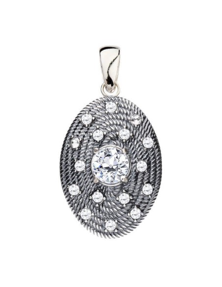 Silver oxidized pendant with Swarovski crystal W 1996 Silver oxidized pendant with Swarovski crystal W 1996