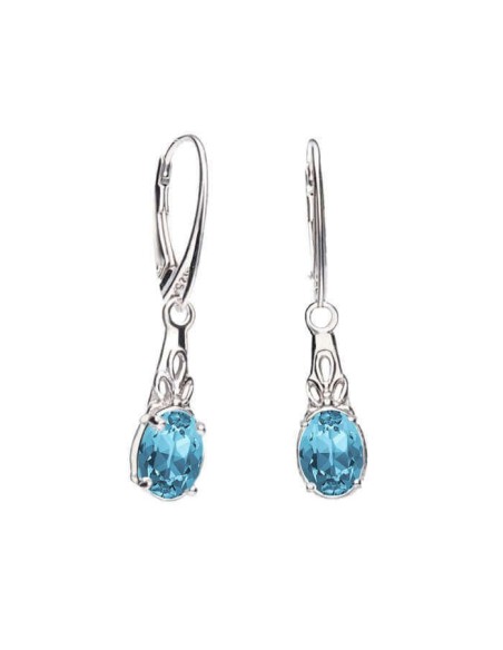 Silver Round K Crystal Earrings 2029