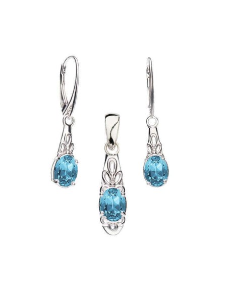 Silver Round K Crystal Earrings 2029