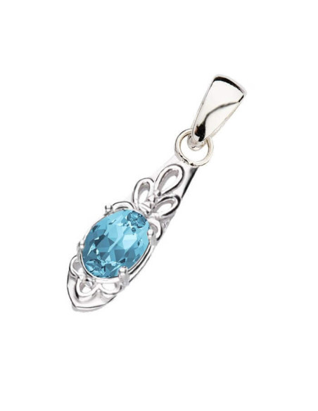Silver rhodium-plated pendant with crystal W 2029 Polcarat Design
