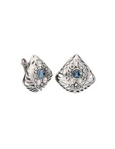 Swarovski Crystal K3 1971 Siam oxidized silver earrings 2