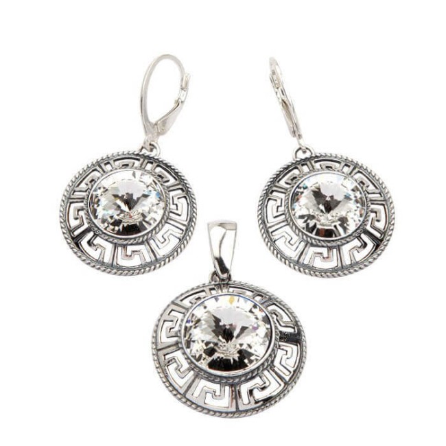 Silver oxidized pendant Swarovski W 1693