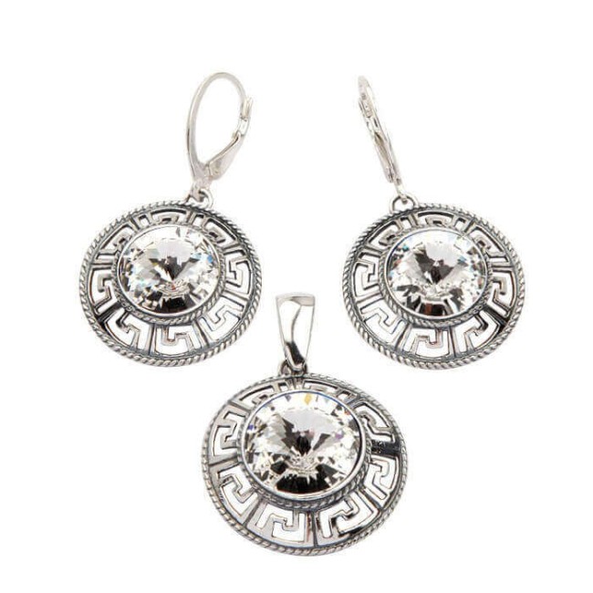 Silver ring with Swarovski crystals PK 1693