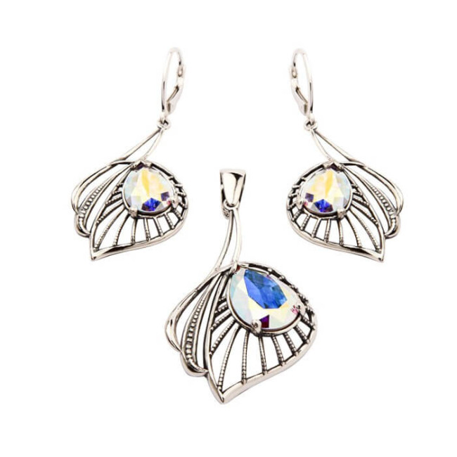 Kolczyki srebrne z kryształami Swarovskiego K 1644|Polcaratdesign.pl Biżuteria