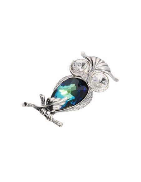 Silver pendant with Swarovski crystals OWL W 1175