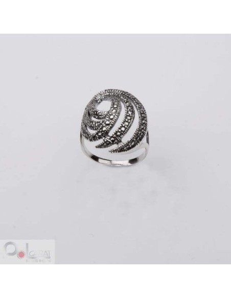 Oxidized silver ring P 994