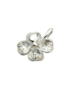 Silver Swarovski W 1700 Aquamarine Clover Pendant 2