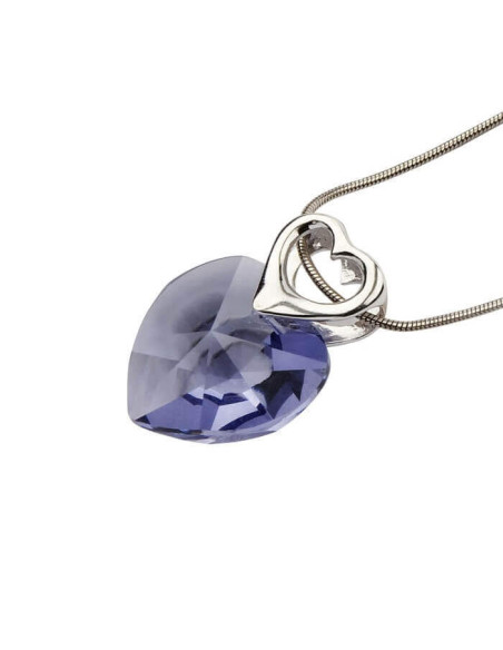 Silver pendant decorated with Swarovski heart W 943