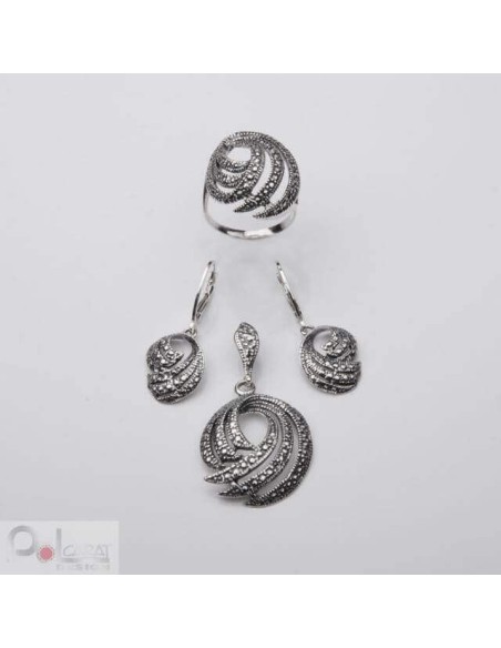 Oxidized silver ring P 994