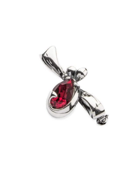 Silver brooch decorated with Swarovski crystal B 160 Silver brooch decorated with Swarovski crystal B 160