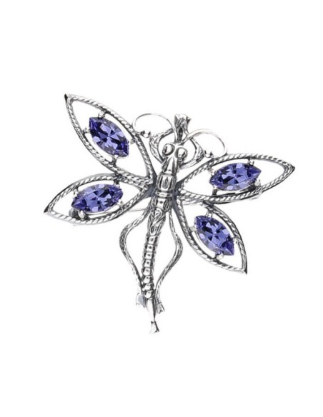 Silver brooch with Swarovski crystals WB 206