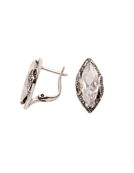 Silver zircon earrings K3 1509