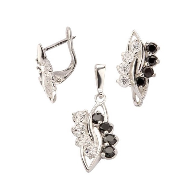 Silver Pendant decorated with zircons W 1665