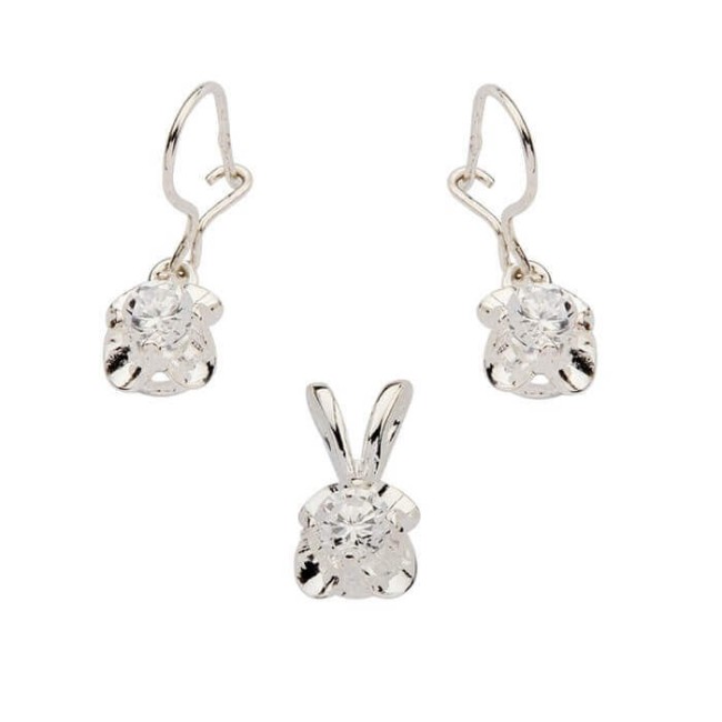 Silver set with zircons KPL 785