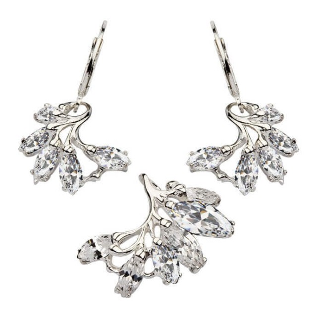Silver earrings with zircons K 1635