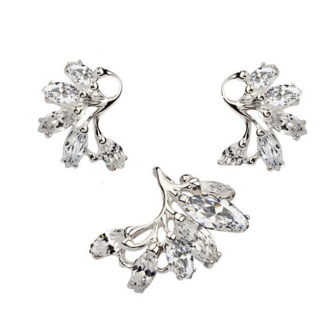 Silver earrings with zircons K2 1635