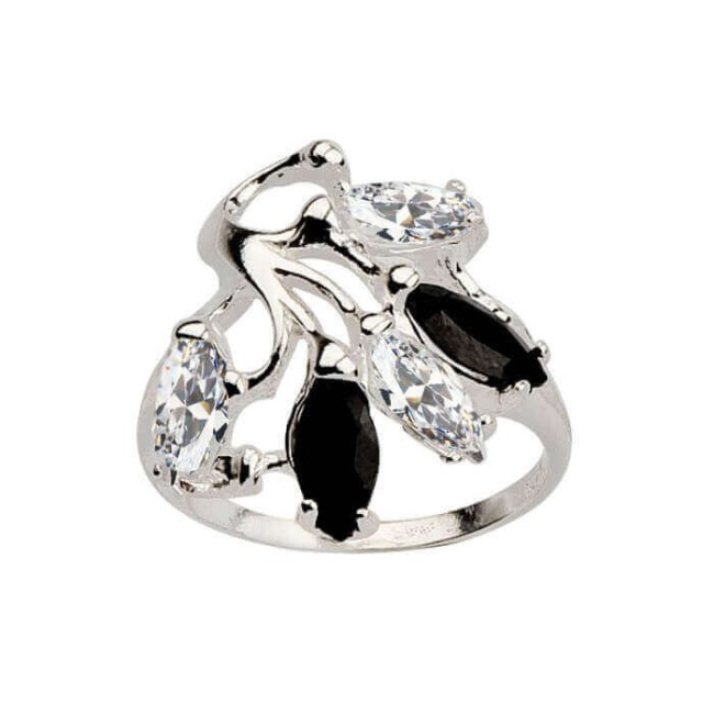 Silver ring with zircons PK 1635