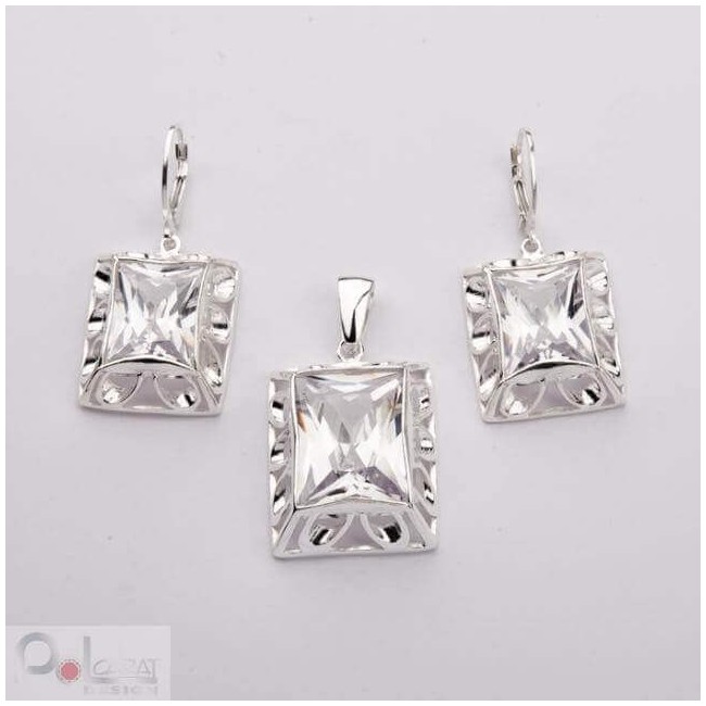 Wisiorek srebrny z cyrkonią W 1517|Polcaratdesign.pl Biżuteria