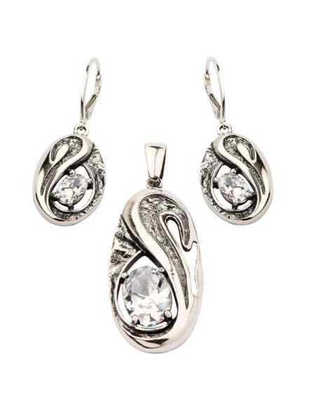 Silver earrings with zircons K 1623