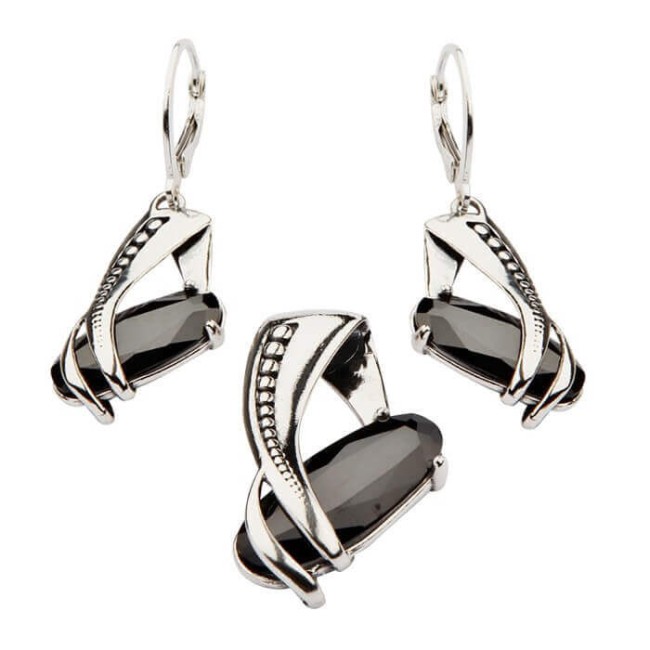 Silver earrings with zircons K 1640