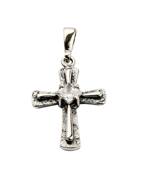 Krzyżyk srebrny zdobiony cyrkonią W 1159|Polcaratdesign.pl Biżuteria