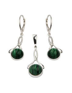 Silver set with Malachites KPL 560 Malachite