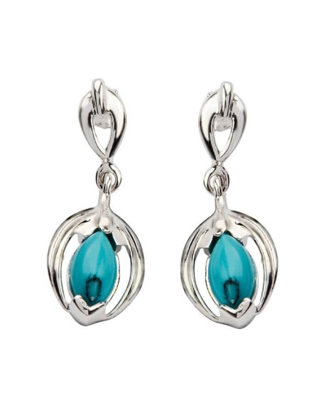Silver earrings with turquoise K 599 Turquoise Silver earrings with turquoise K 599 Turquoise