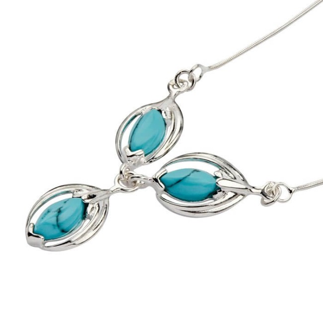 Silver earrings with turquoise K 599 Turquoise