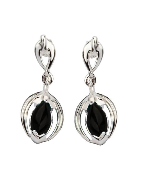 Silver earrings 599 Onyx