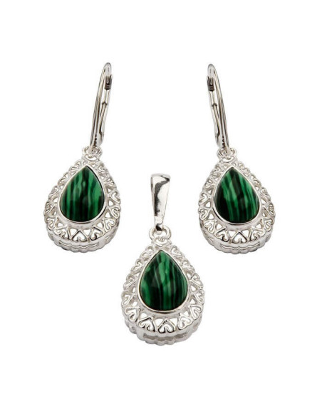 Silver set with Malachites KPL 770 Malachite