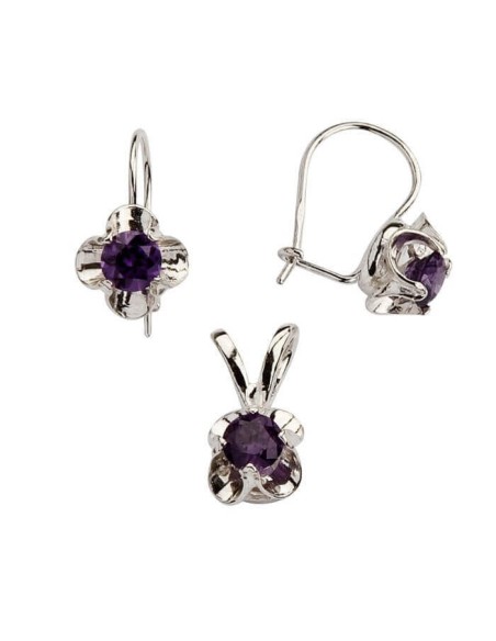 Silver set with zircons KPL 785 Purple