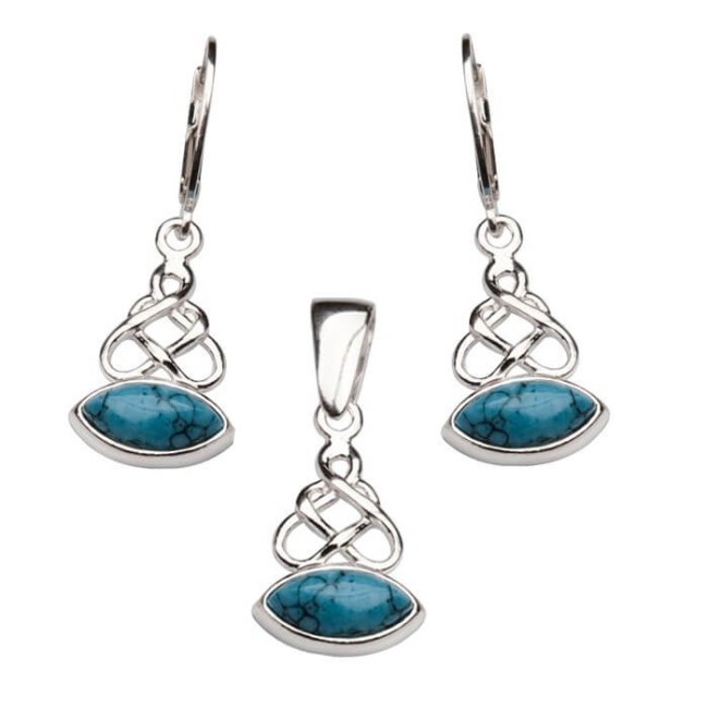 Silver earrings with turquoise K 793 Turquoise