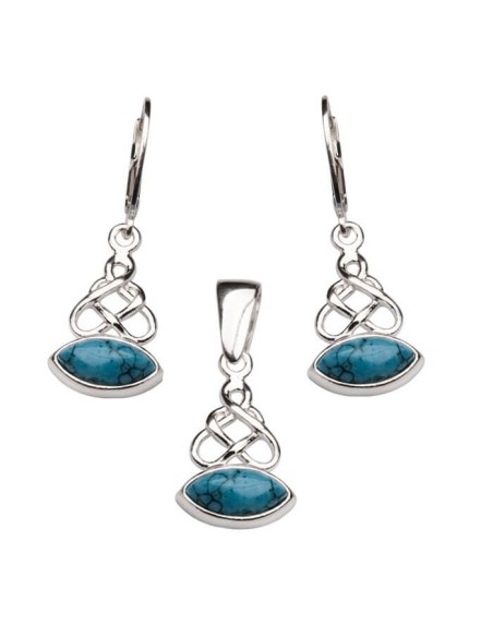 Silver earrings with turquoise K 793 Turquoise