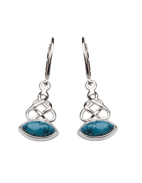 Silver earrings with turquoise K 793 Turquoise
