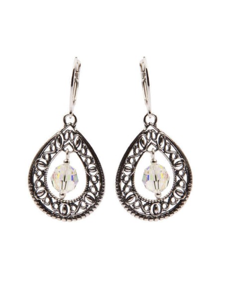 Swarovski K 1122 Crystal AB Silver Crystal Earrings