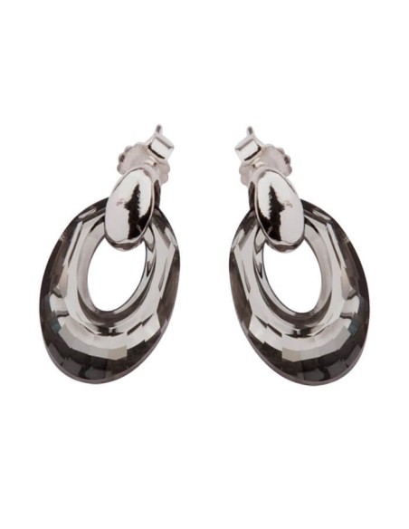 Silver earrings Swarovski K1 1533 Silver Night