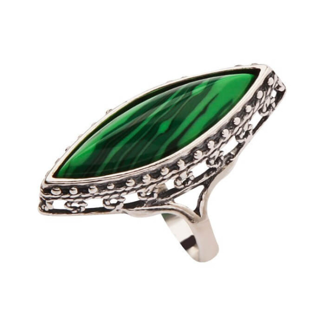 Silver set with malachites KPL 1545 Malachite