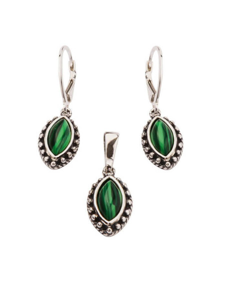 Komplet srebro Malachit KPL 1559 Malachit