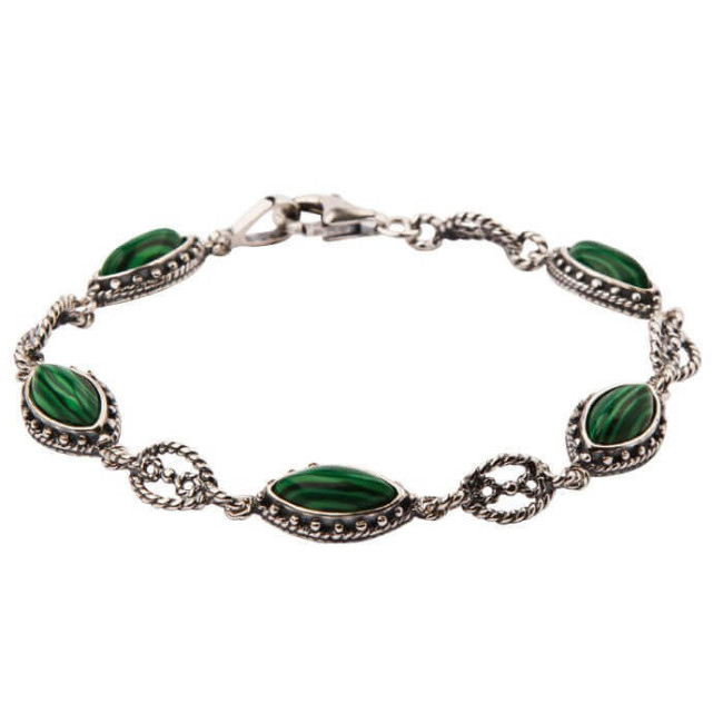 Komplet srebro Malachit KPL 1559 Malachit|Polcaratdesign.pl Biżuteria