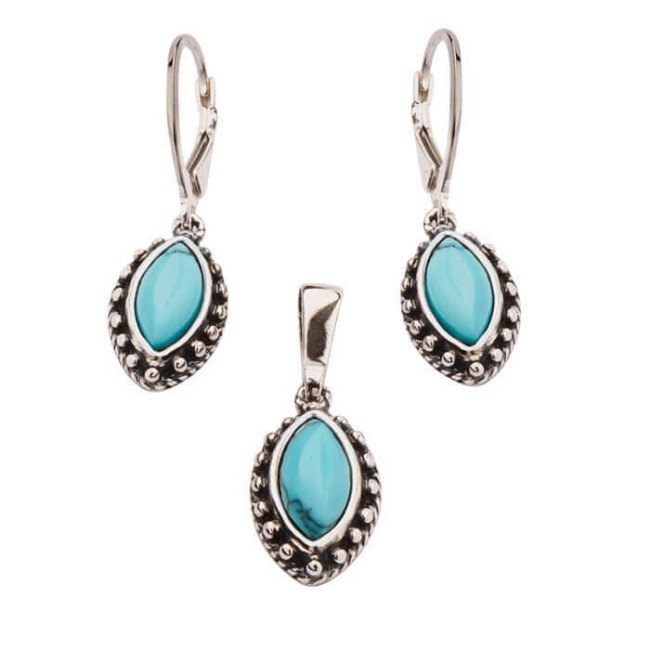 Silver bracelet with turquoises L 1559 Turquoise