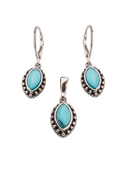 Silver bracelet with turquoises L 1559 Turquoise