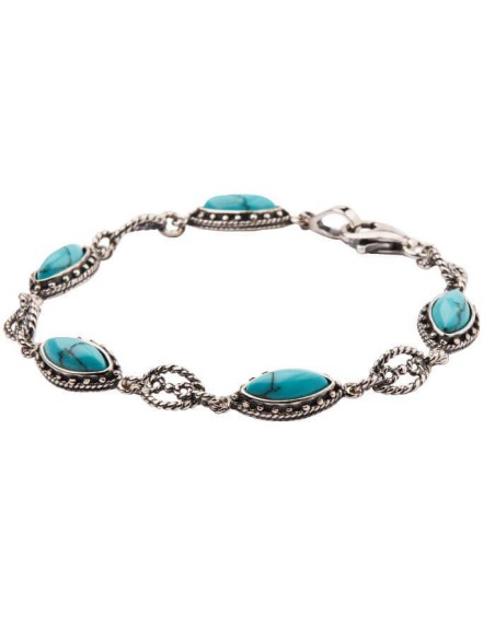 Silver bracelet with turquoises L 1559 Turquoise