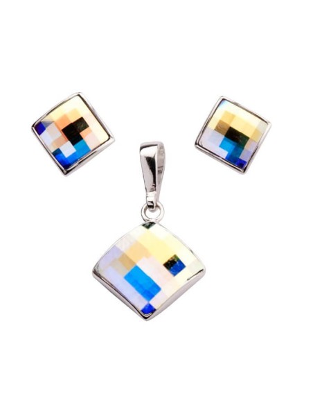 Silver set with Swarovski crystals KPL 1583 Crystal AB