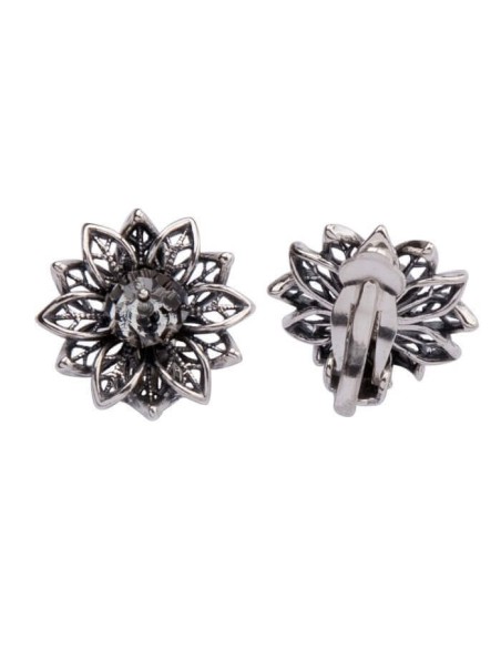 Silver clips with crystals KL 1611