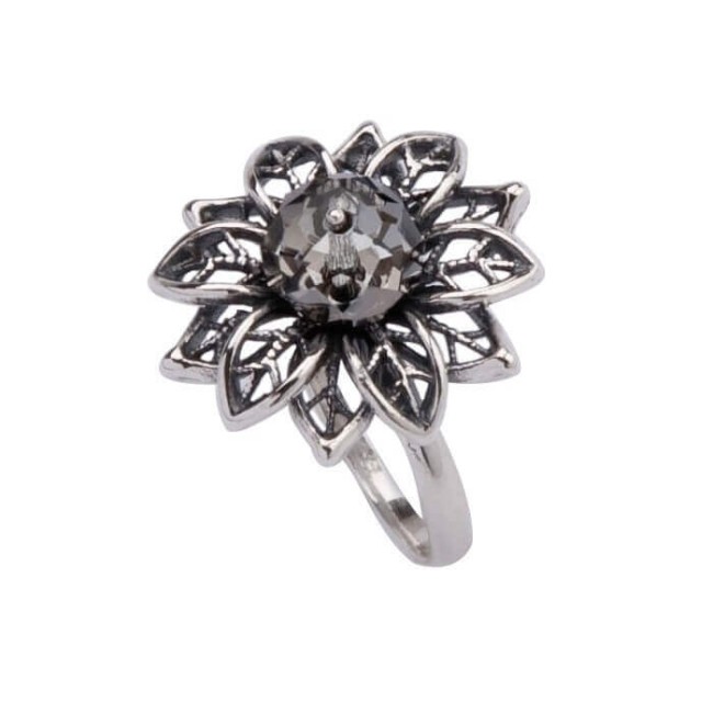 Silver clips with crystals KL 1611