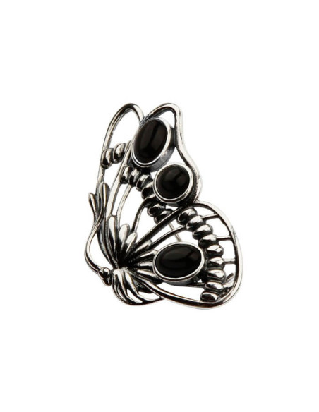 Silver brooch B 124 Onyx