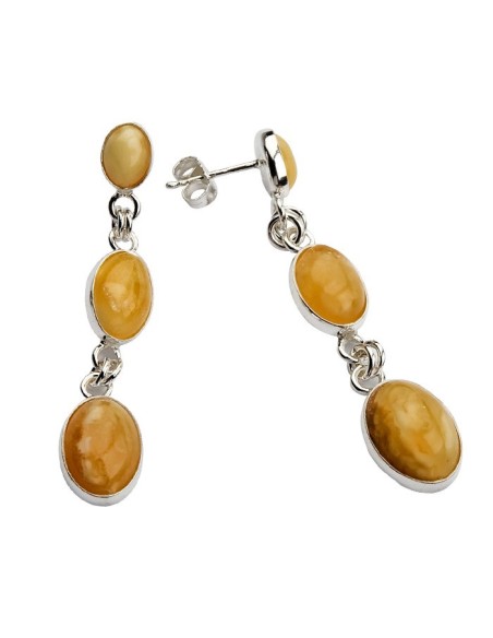 Silver earrings with amber BK 010 Silver earrings with amber BK 010