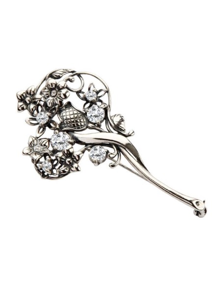 Silver brooch with zircons B 119