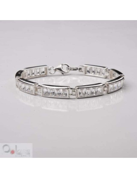 Silver bracelet with zircons L 673